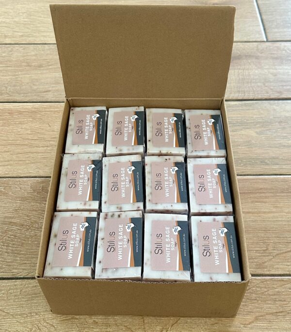 White sage Soap NEW 100gm bar X 36pcs with display