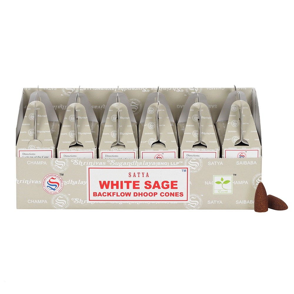 WHITE SAGE - Backflow Cones - Nag Champa - 6 x 24pk