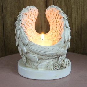 Feathered Candle Holder - 11x13cm