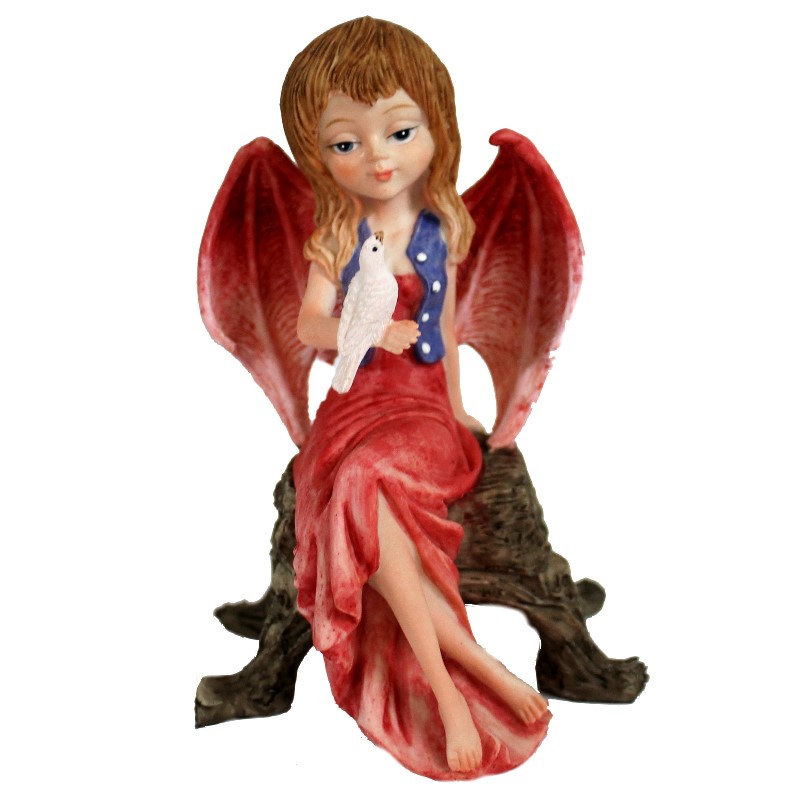 .Fairy with Bird - 14Hx9Lcm
