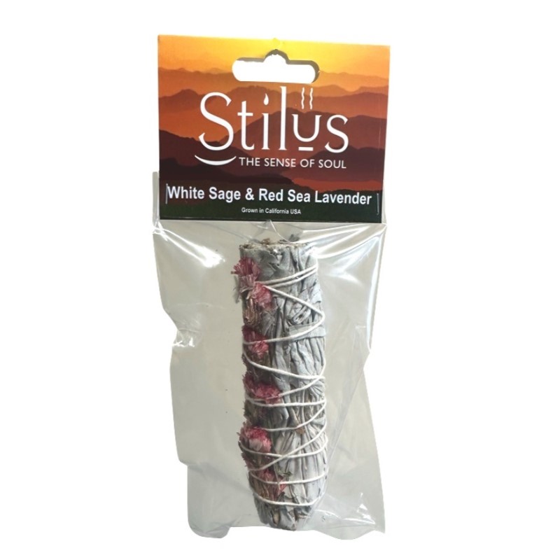 White Sage & Red Sea Lavender Smudge Stick 12cm