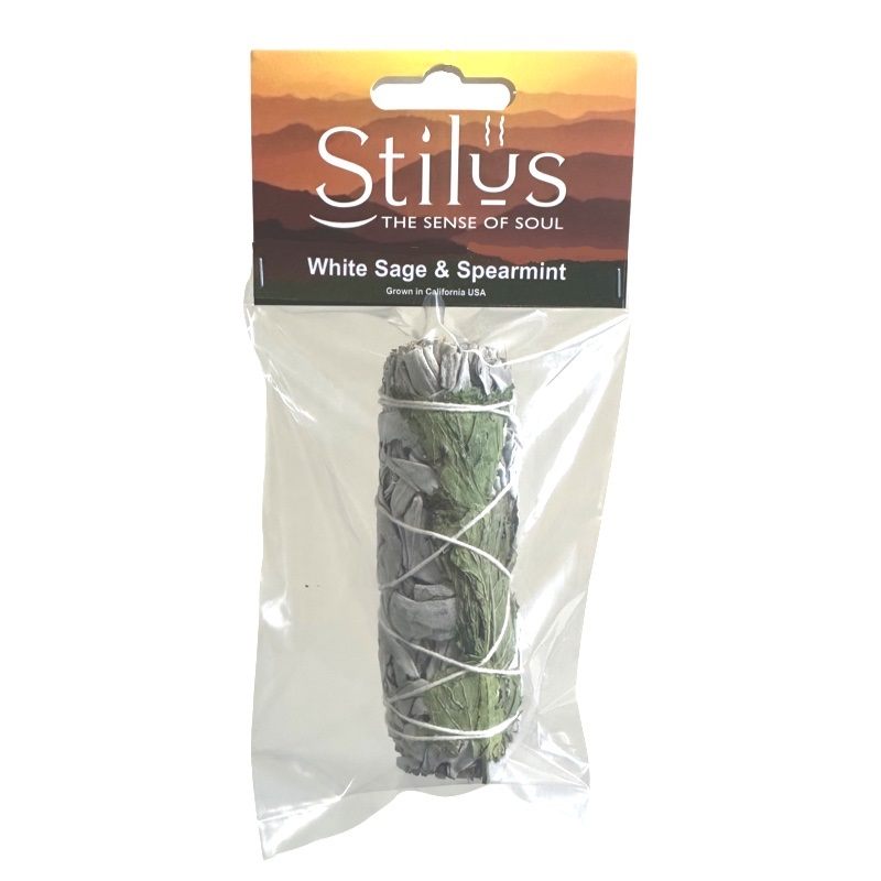 White Sage & Spearmint Smudge Stick 12cm