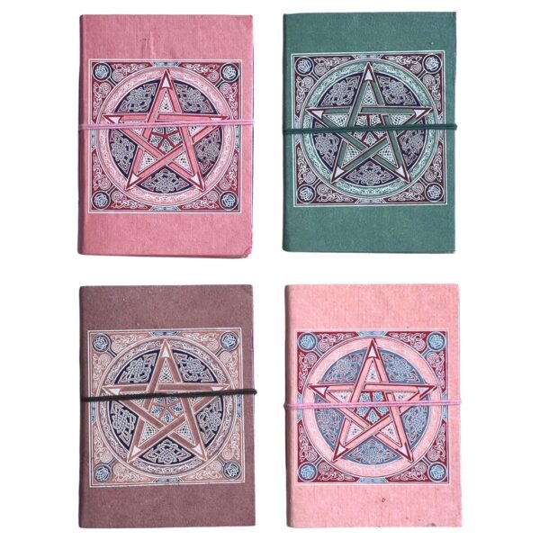 Pentagram handmade leather notebook Asstd Colours